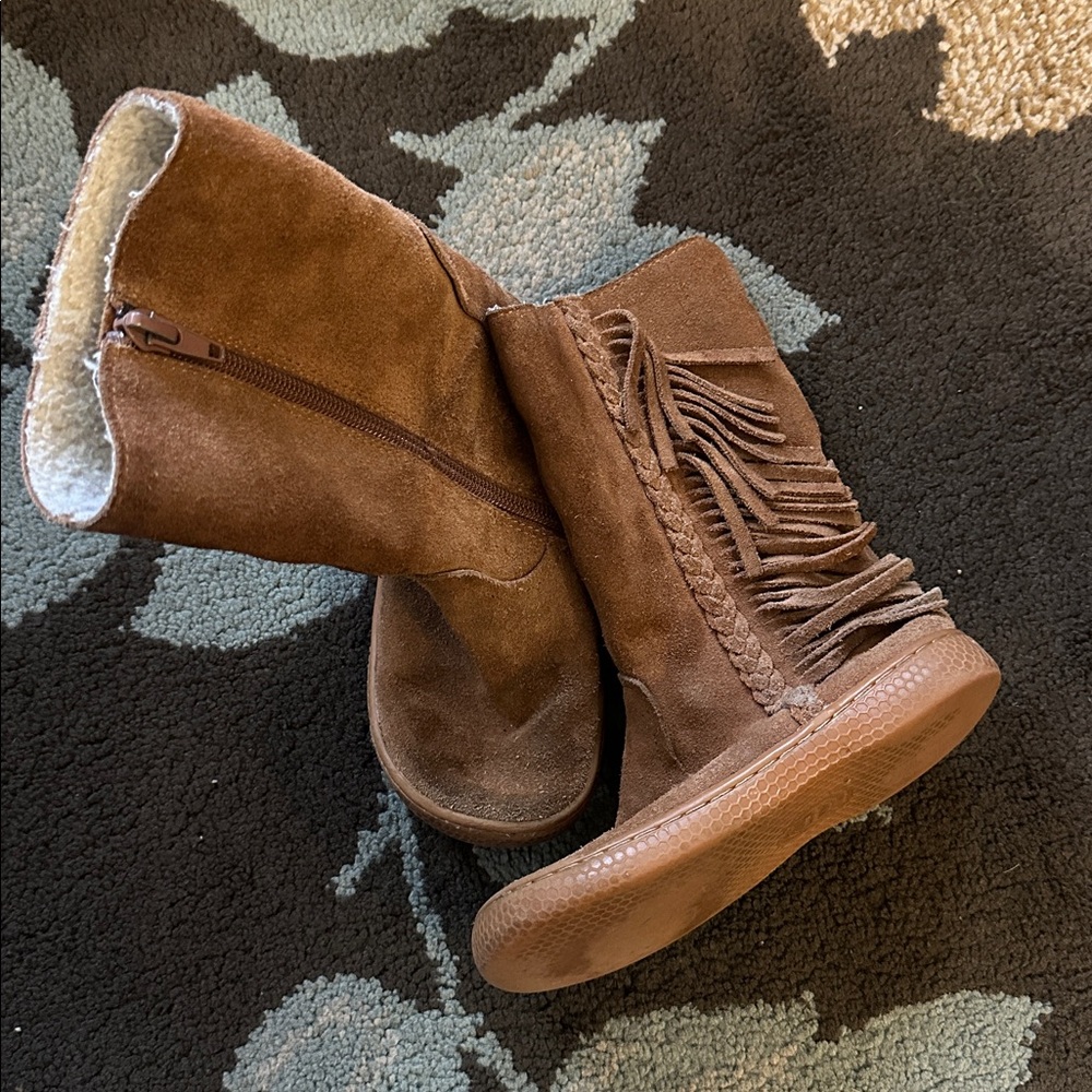 Livie & Luca Brown Suede Boots with Zipper Size 11